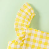 1pc Baby Girl Plaid&Lemon&Fruit Sweet Dress - MomYom PK