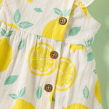 1pc Baby Girl Plaid&Lemon&Fruit Sweet Dress - MomYom PK