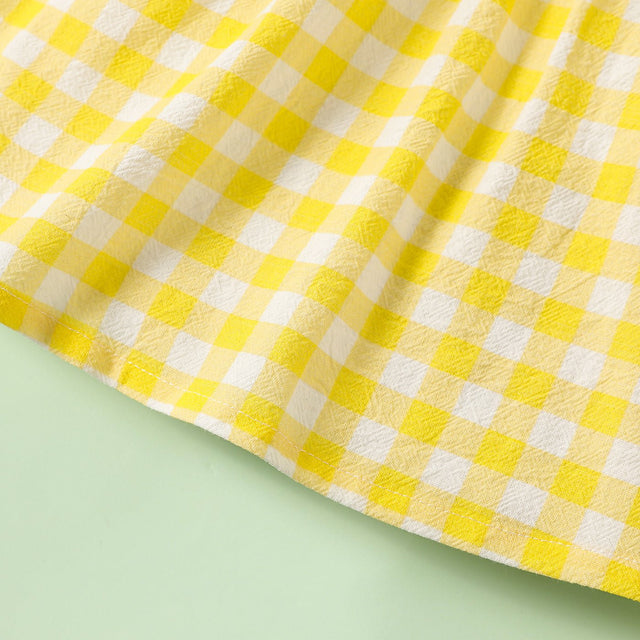 1pc Baby Girl Plaid&Lemon&Fruit Sweet Dress - MomYom PK