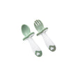 2 - pack Baby Toddler Self - Feeding Silicone Spoon Fork Utensils Set Featuring Protective Barriers to Prevent Choking and Gagging - MomYom PK