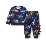 2 - piece Toddler Boy Animal Dinosaur Print Pullover Sweatshirt and Pants Casual Set - MomYom PK