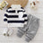 2 - piece Toddler Boy Stripe Polo shirt and Grey Pants Set - MomYom PK