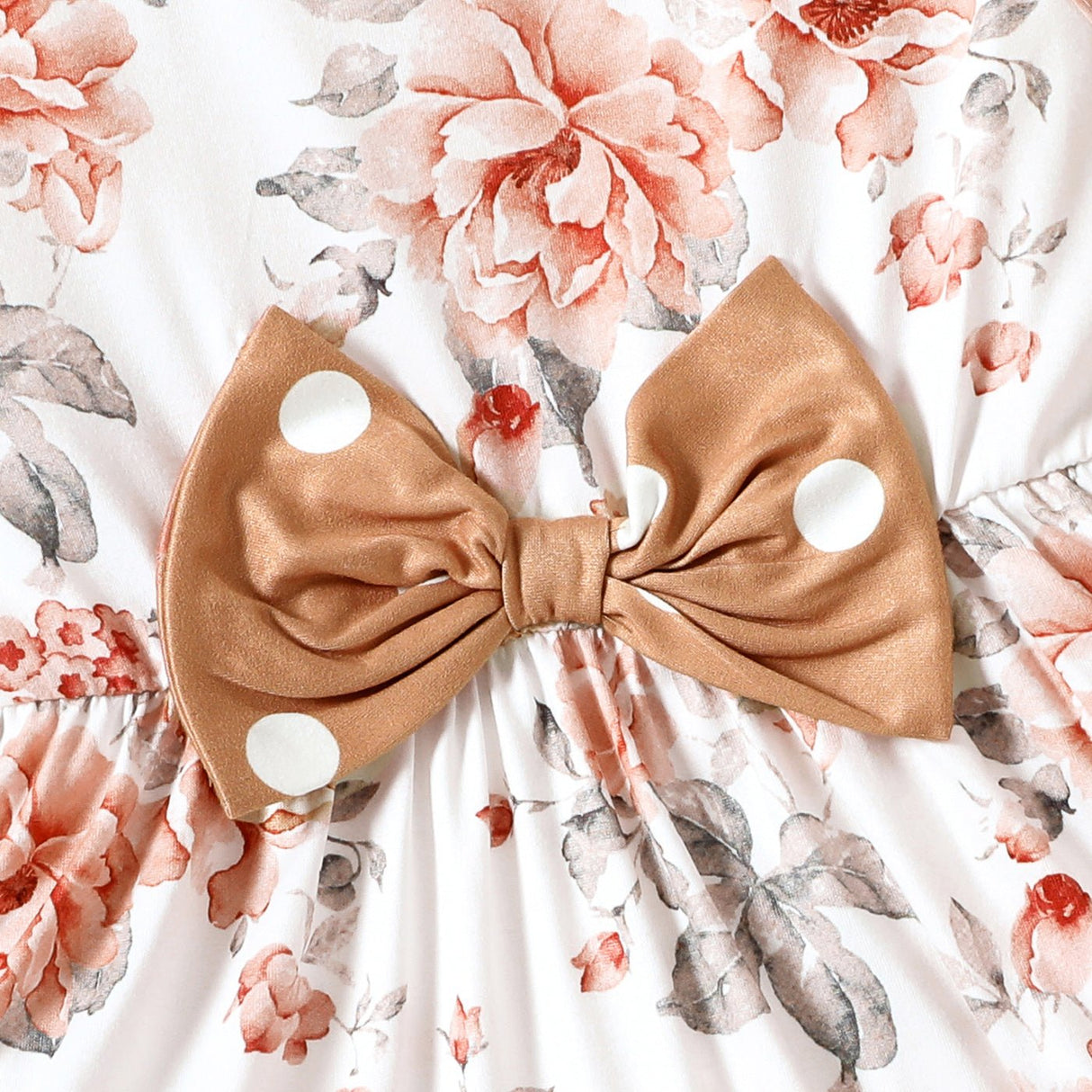 2 - piece Toddler Girl Floral Print Bowknot Design Ruffled High Low Sleeveless Tee and Polka dots Pants Set - MomYom PK