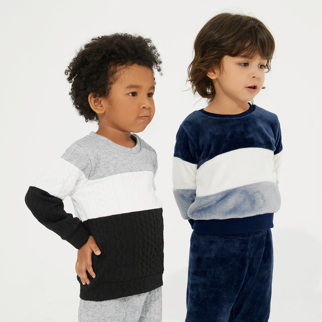 2 - piece Toddler Girl/Boy Colorblock Cable Knit Sweatshirt and Pants Set - MomYom PK