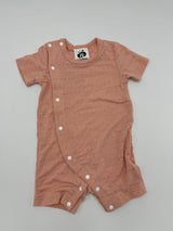 Baby Girl Solid Short-sleeve Hollow Out Snap-up Romper