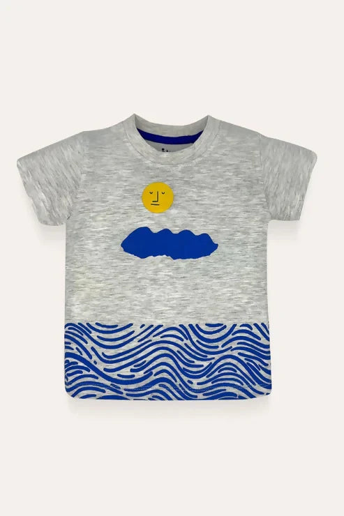 Boys Oatmeal Waves T-Shirt