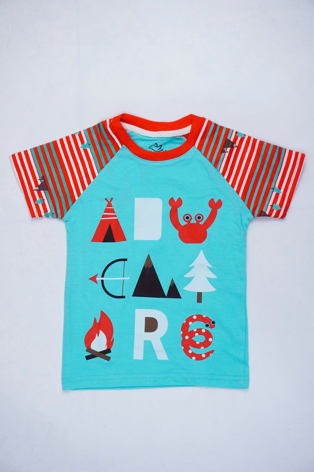 Adventure Begins Raglan style tee