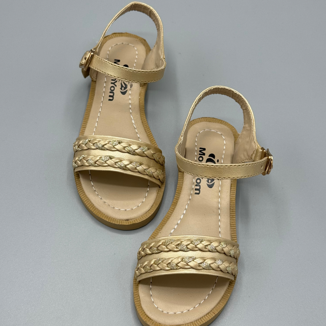 Girls sparkling braid sandals