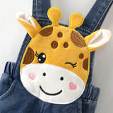 2pc Baby Girl Childlike 3D Giraffe Animal print 95% Cotton Top and Denim Jean Set - MomYom PK