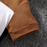 2pcs Baby Boy 95% Cotton Hooded Short - sleeve Colorblock Top & Shorts Set - MomYom PK