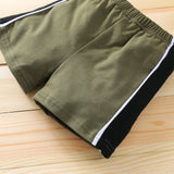 2pcs Baby Boy 95% Cotton Short - sleeve Colorblock T-shirt and Shorts Set - MomYom PK