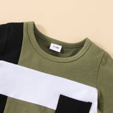 2pcs Baby Boy 95% Cotton Short - sleeve Colorblock T-shirt and Shorts Set - MomYom PK