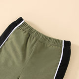 2pcs Baby Boy 95% Cotton Short - sleeve Colorblock T-shirt and Shorts Set - MomYom PK