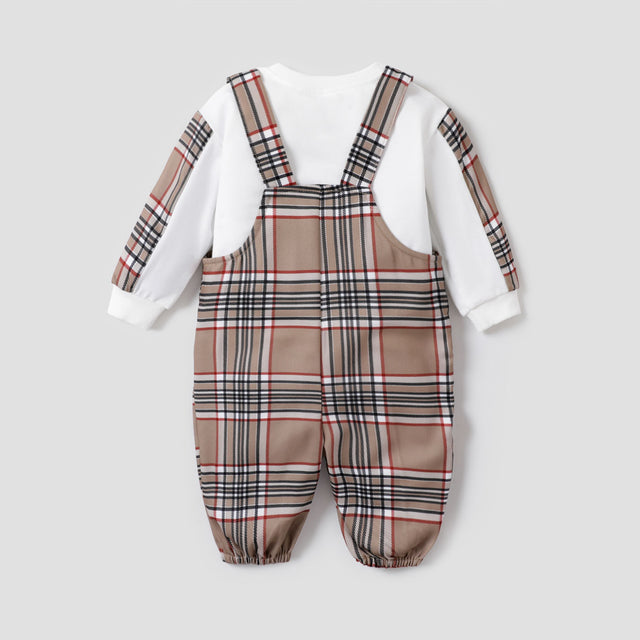 2PCS Baby Boy Grid/Houndstooth Casual Top/Camisole Pants Set - MomYom PK