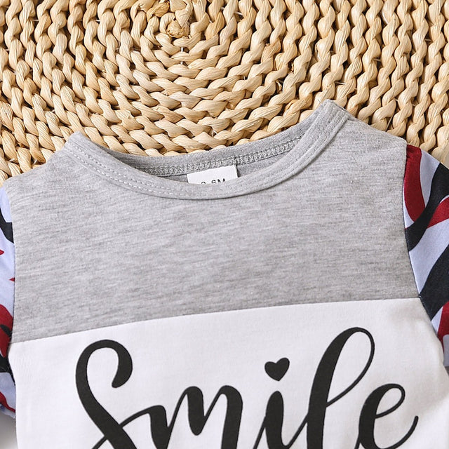 2pcs Baby Boy Letter Print Colorblock Camouflage Splice Short - sleeve Top and Shorts Set - MomYom PK