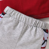 2pcs Baby Boy Letter Print Colorblock Camouflage Splice Short - sleeve Top and Shorts Set - MomYom PK