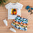 2pcs Baby Boy Letters Print Short - sleeve Tee and Allover Dinosaur Print Shorts Set - MomYom PK