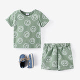 2pcs Baby Boy/Girl 95% Cotton Short - sleeve Allover Print Tee & Shorts Set - MomYom PK