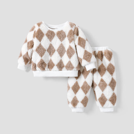 2pcs Baby Boy/Girl Casual Grid Long Sleeve Set - MomYom PK