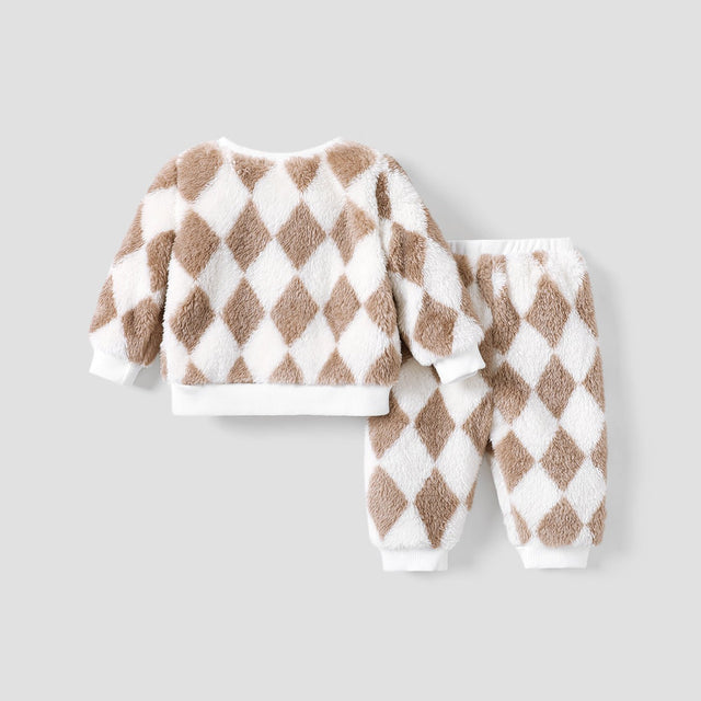 2pcs Baby Boy/Girl Casual Grid Long Sleeve Set - MomYom PK