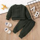 2pcs Baby Boy/Girl Solid Long - sleeve Imitation Knitting Set - MomYom PK