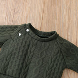 2pcs Baby Boy/Girl Solid Long - sleeve Imitation Knitting Set - MomYom PK