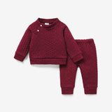 2pcs Baby Boy/Girl Solid Long - sleeve Imitation Knitting Set - MomYom PK