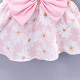 2pcs Baby Girl All Over Daisy Floral Print Bowknot Sleeveless Tank Dress with Hat Set - MomYom PK