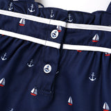 2pcs Baby Girl Anchor Sailboat Print Bow Front Cami Top and Striped Leggings Set - MomYom PK