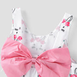 2pcs Baby Girl Bow Front Pretty Rabbit Print Tank Dress & Hat Set - MomYom PK