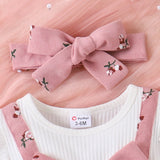 2pcs Baby Girl Floral Print Combo Dress with Headband Set - MomYom PK