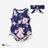 2pcs Baby Girl Floral Print Pom Poms Detail Sleeveless Naia™ Romper & Headband Set - MomYom PK