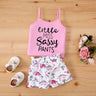 2pcs Baby Girl Letter Print Camisole and Dinosaur Print Shorts Set - MomYom PK