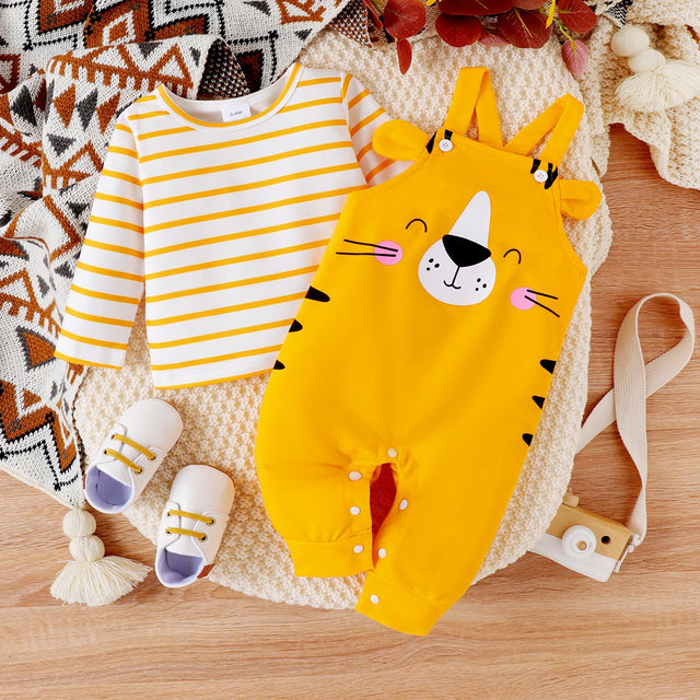 2pcs Baby Girl/Boy Lion Pattern Long Sleeve Set - MomYom PK