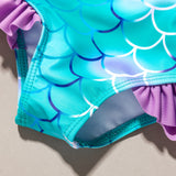 2pcs Baby Girls Mermaid Halter Swimwear Top and Shorts Set - MomYom PK