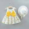 2pcs Cherry Print Bowknot Decor Sleeveless Baby Set - MomYom PK