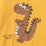 2pcs Dinosaur and Stripe Print Long - sleeve Yellow Baby Set - MomYom PK