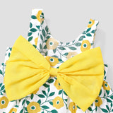 2pcs Floral Print Bowknot Sleeveless Baby Dress & Hat Set - MomYom PK