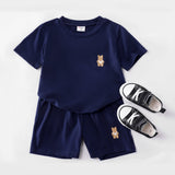 2pcs Kid Boy's Casual Solid Color Top and Pants Set - MomYom PK