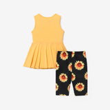 2pcs Kid Girl Bowknot Design Sleeveless Tee and Floral Print Leggings Shorts Set - MomYom PK