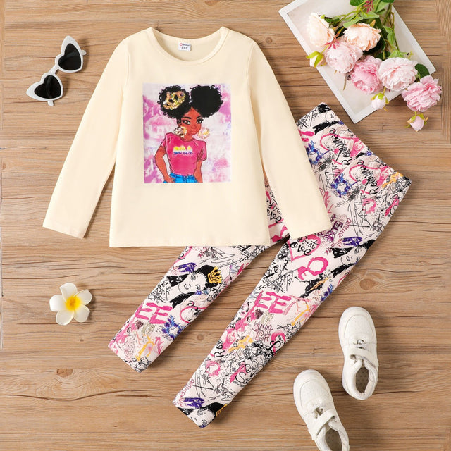 2PCS Kid Girl Fashionable Character Avant - garde Suit - MomYom PK