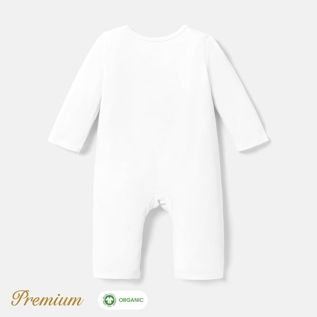 2pcs Long Sleeve Organic Cotton Baby Girl Jumpsuit Set with Big Floral Pattern - MomYom PK