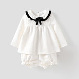 2pcs Medium Thick Elegant Ruffle Edge Babygirl Sets for Regular Wear - MomYom PK