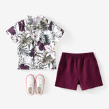 2pcs Toddler Boy Boho Floral Print Shirt and Shorts Set - MomYom PK