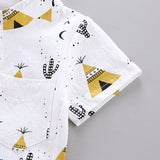 2pcs Toddler Boy Casual Pyramid Cactus Print Shirt and Shorts Set - MomYom PK