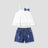 2pcs Toddler Girl Bowknot Design Schiffy Design Camisole and Ripped Denim Shorts Set - MomYom PK