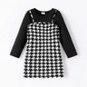 2pcs Toddler Girl Classic Grid Hanging Strap Suit - Dress - MomYom PK