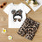 2pcs Toddler Girl Figure Print Short - sleeve Tee and Leopard Print Shorts Set - MomYom PK