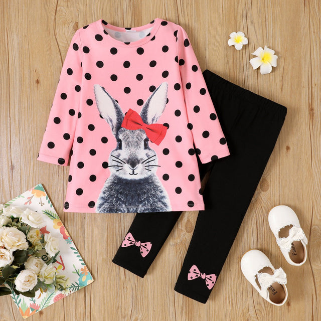 2pcs Toddler Girl Rabbit Pattern Set - MomYom PK