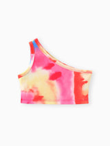 2pcs Toddler Girl Tie Dye One - Shoulder Top and Shorts Set - MomYom PK